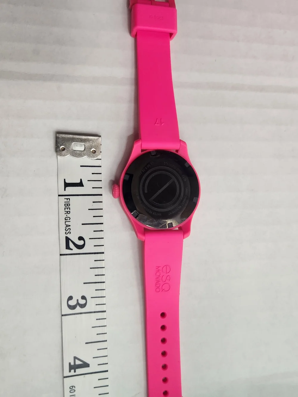 ESQ Movado Pink Silicone Watch Strap Watch